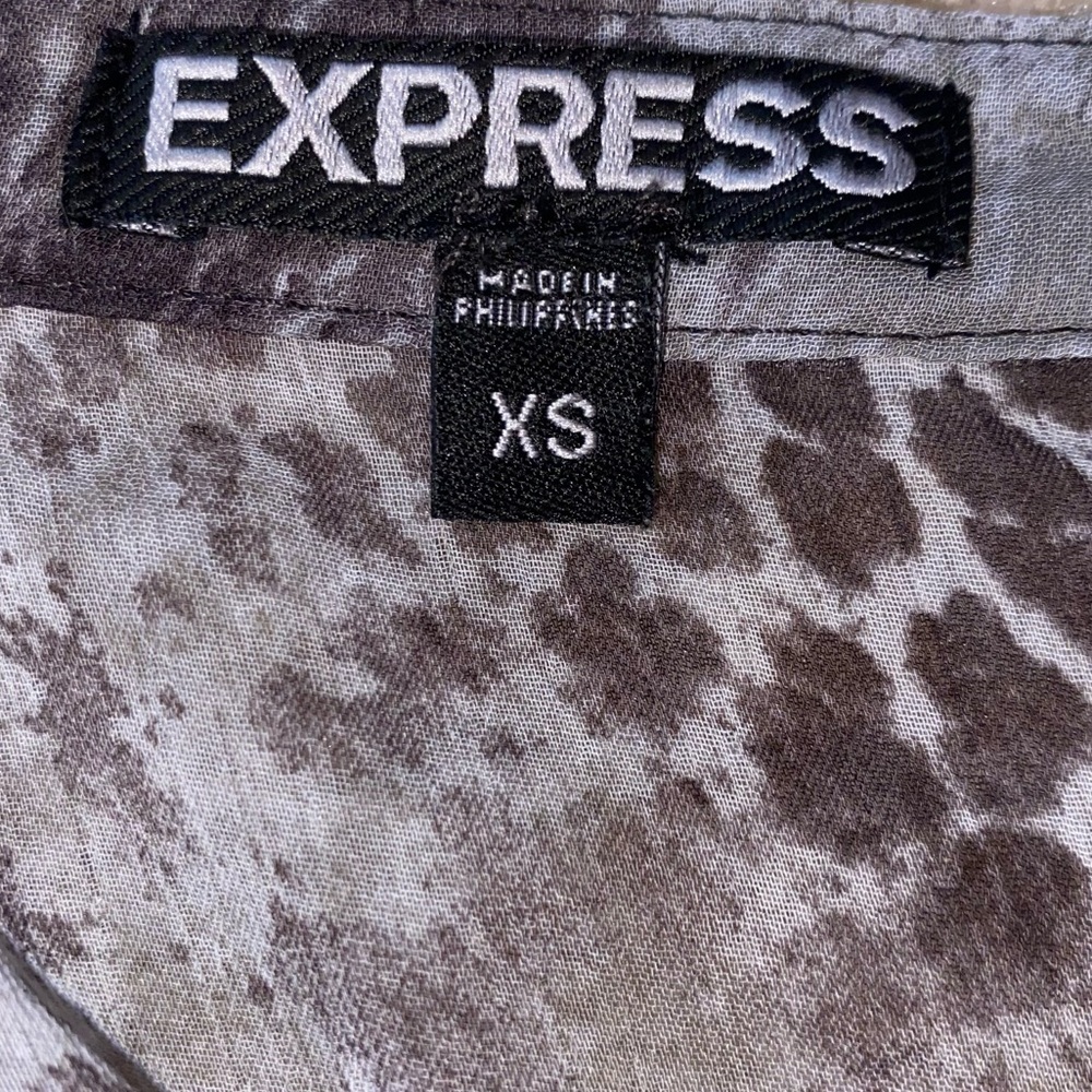 NWOT Express Animal Print Sheer Longsleeve Blouse - Picture 5 of 6